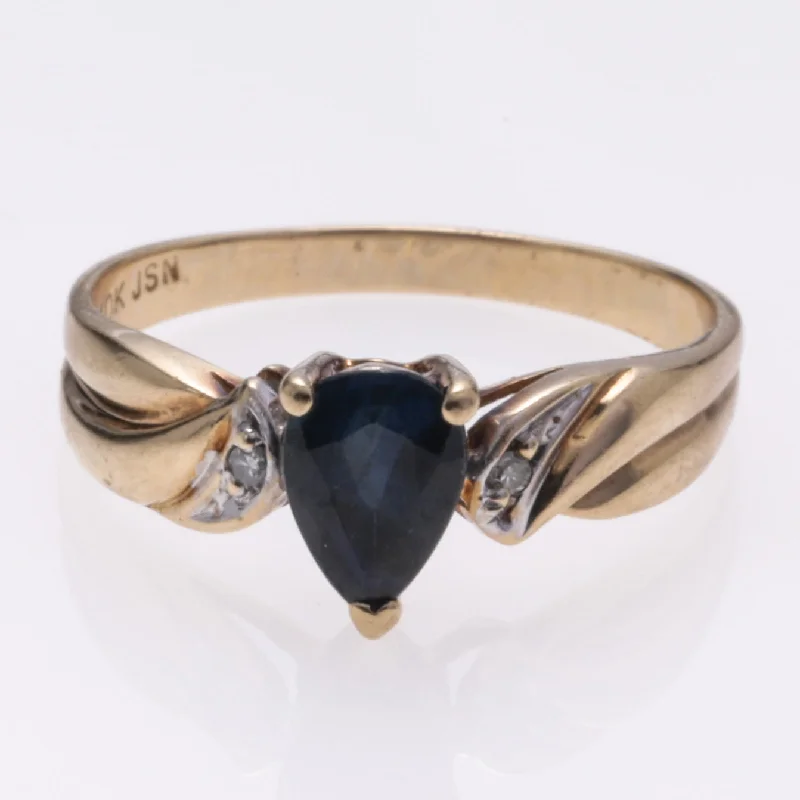 10k Yellow Gold Sapphire and Diamond Ring | 0.95ct, 0.02ctw | SZ 7.5