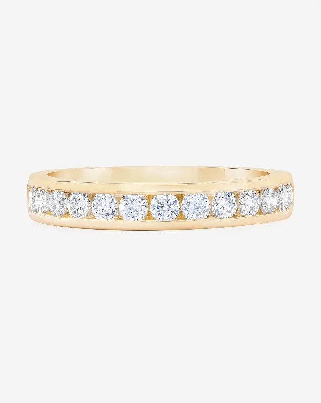 Round Diamond Channel Set Half Band