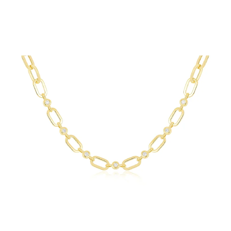 Diamond Pillow Jumbo Link Chain Necklace