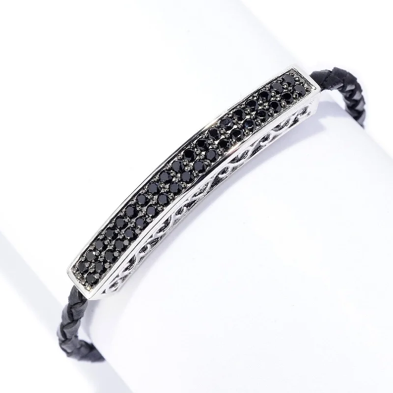 925 Sterling Silver Black Spinel Bangle