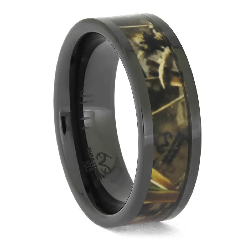 Realtree® Camo & Black Ceramic Ring, Max5 Camo Inlay