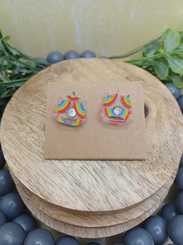 Rainbow Acrylic Unicorn Earrings