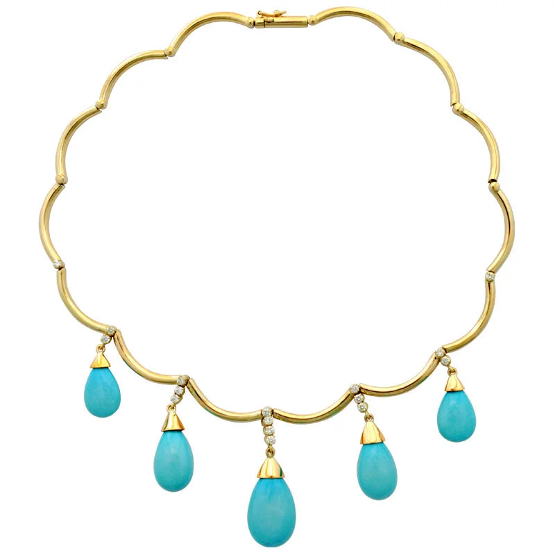 Necklace-Turquoise and Diamond