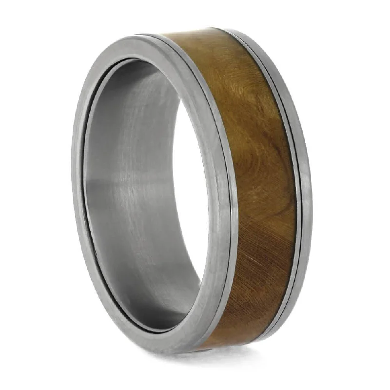 Men's Interchangeable Wedding Band with Sindora Wood