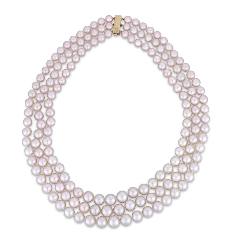 Triple Strand Akoya Pearl Necklace