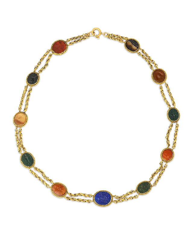 Roman Intaglio Gemstone Necklace