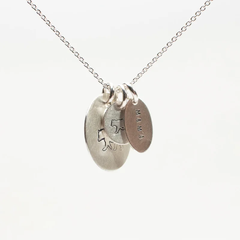 Mama Bear Silver Necklace