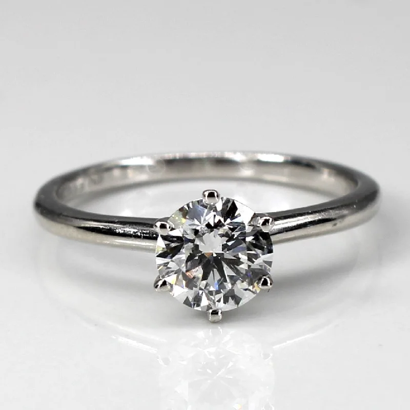 Six Prong Solitaire Diamond Ring  | 0.79ct I1 F | SZ 5.5 |