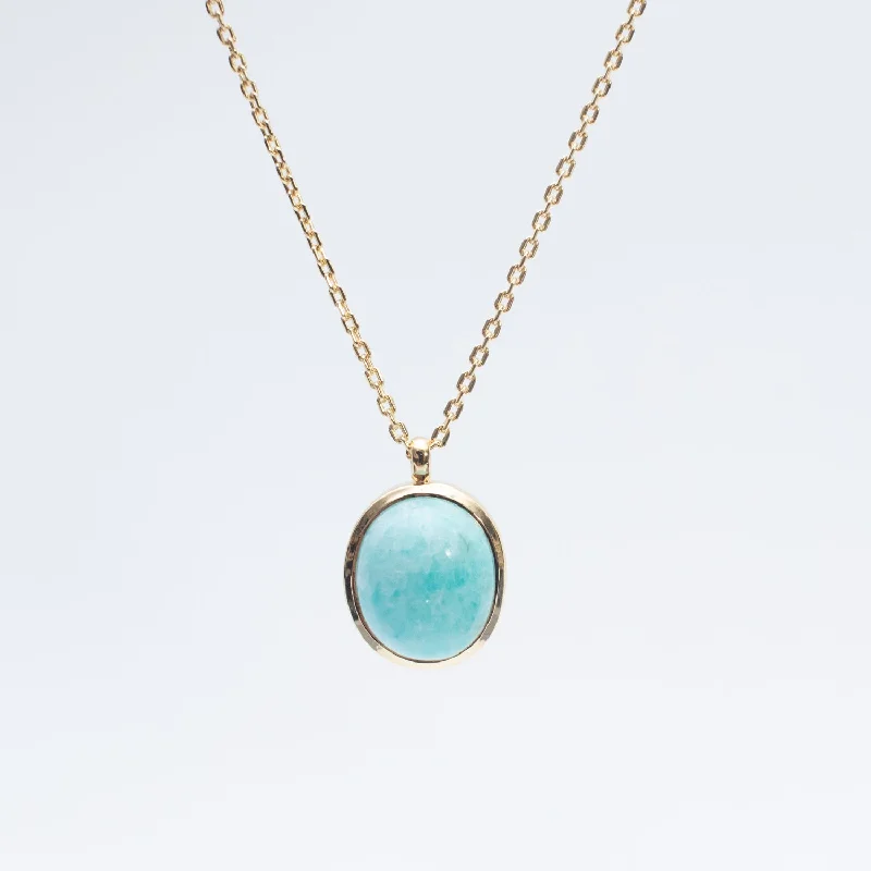 Gold Vermeil Oval Amazonite Necklace