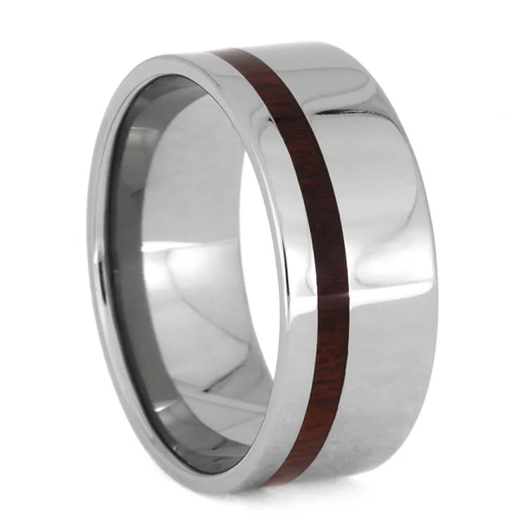 Titanium Men's Wedding Band with Bloodwood