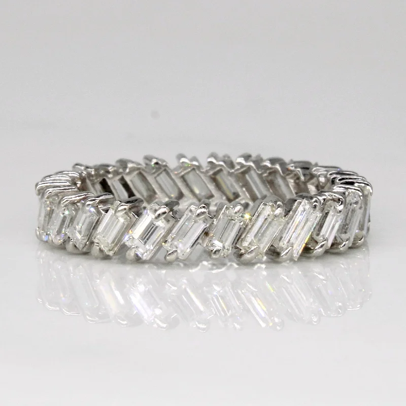 Vintage Baguette Cut Diamond Eternity Ring | 2.70ctw VS1/2 H/I | SZ 8.25 |