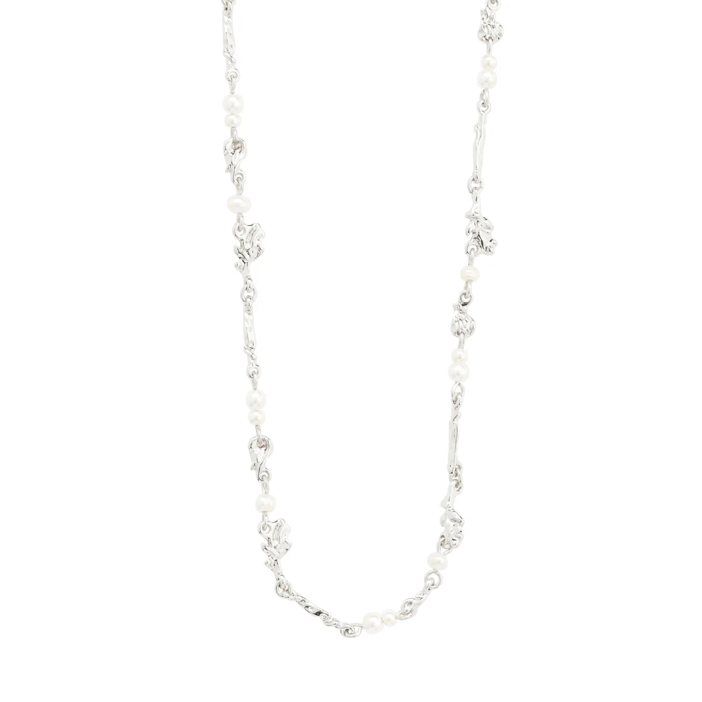 Focus Silver Plated Pearl Necklace