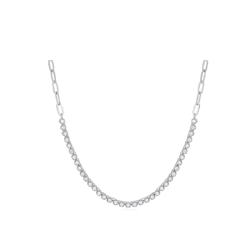 Diamond Segment Mini Link Necklace