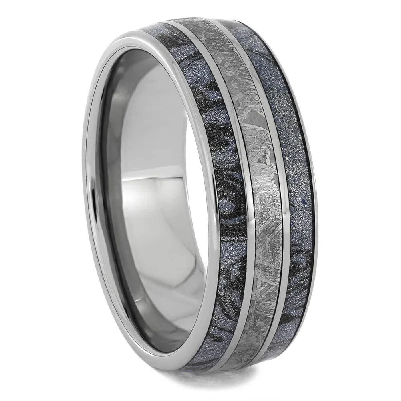 Mokume Gane & Meteorite Wedding Band