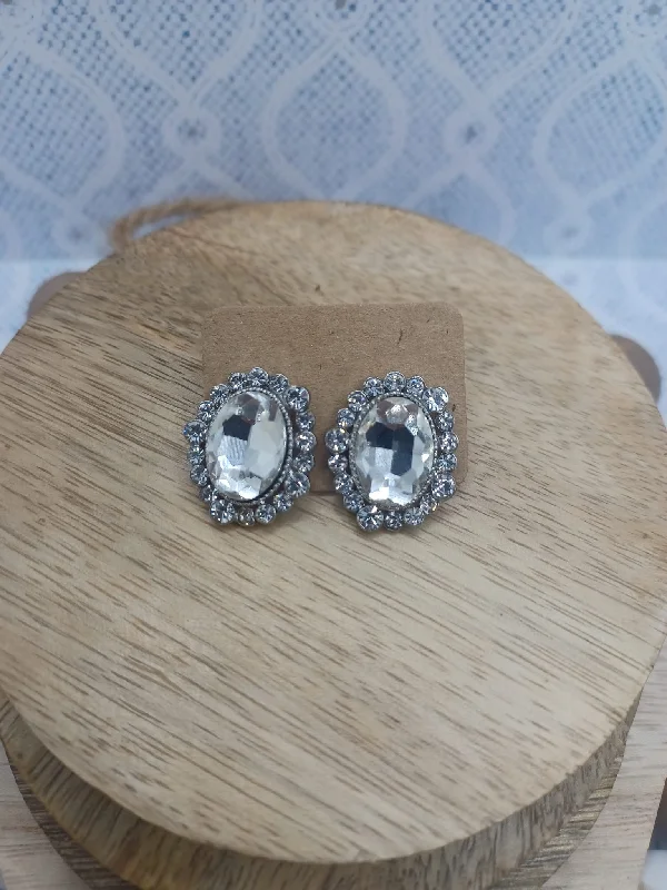 Silver Rhinestone Earrings