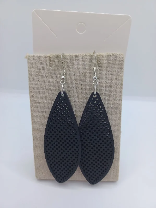 Black Wooden Cutout Earrings