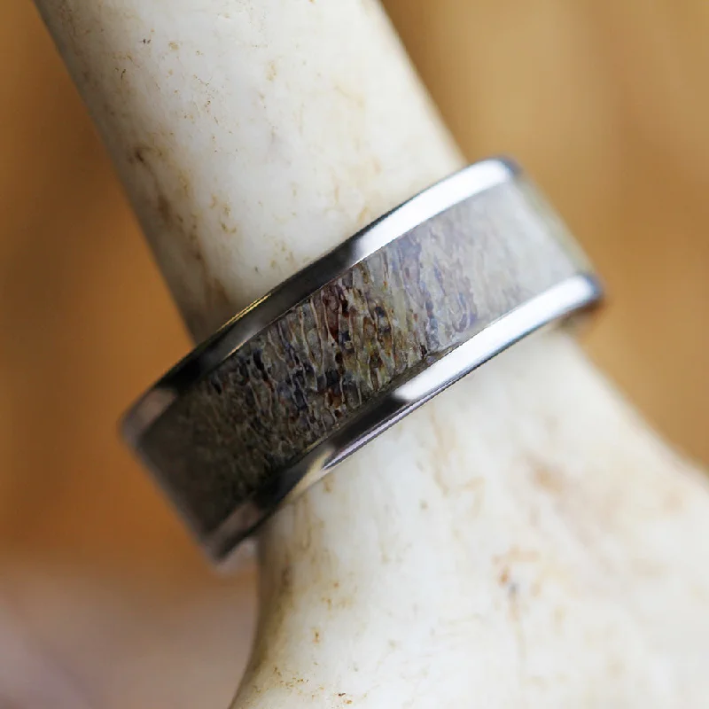 8mm Deer Antler & Titanium Men's Wedding Band