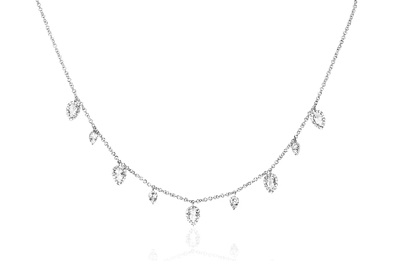 Diamond & White Quartz Ultimate Teardrop Necklace