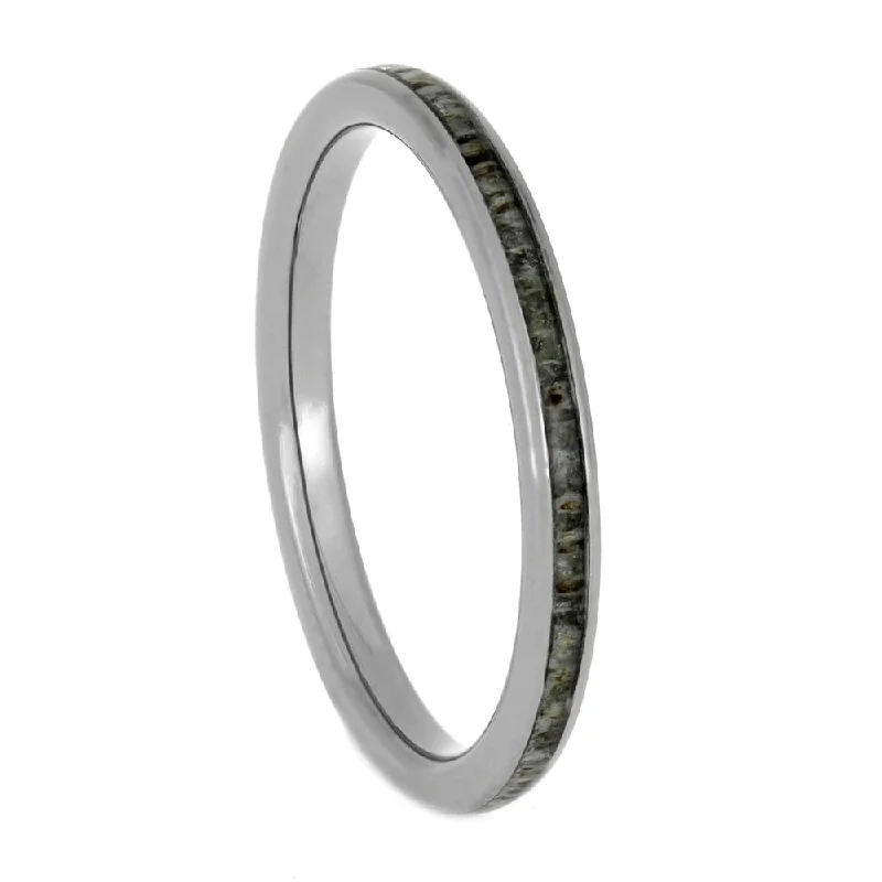 Deer Antler Women's Titanium Wedding Band