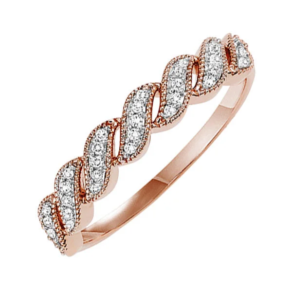 14KT ROSE GOLD DIAMOND (1/10 CTW) BAND