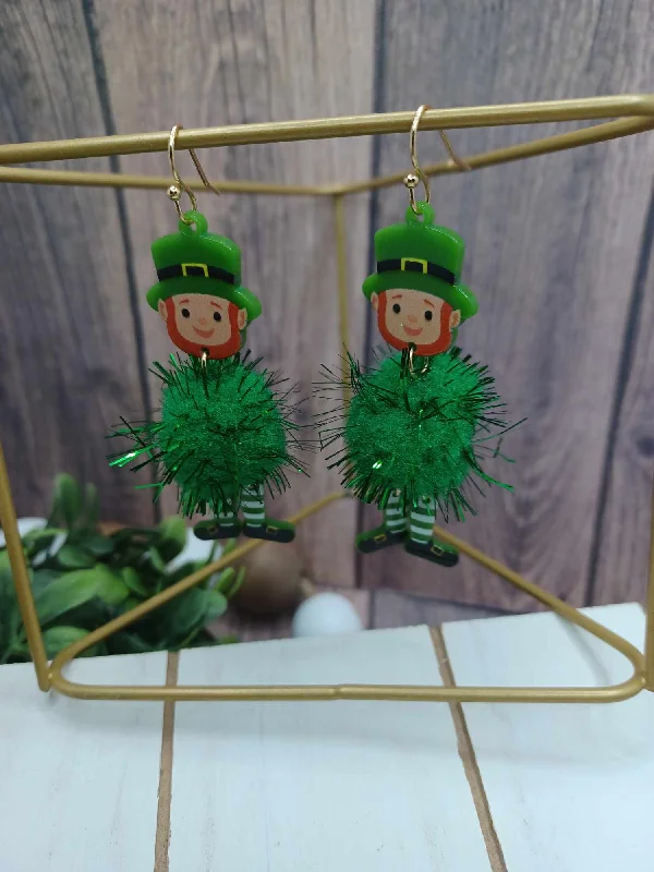 Leprechaun Pom Style Earrings