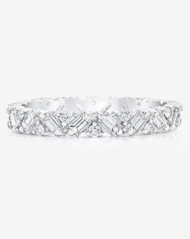 Baguette Cluster Eternity Band