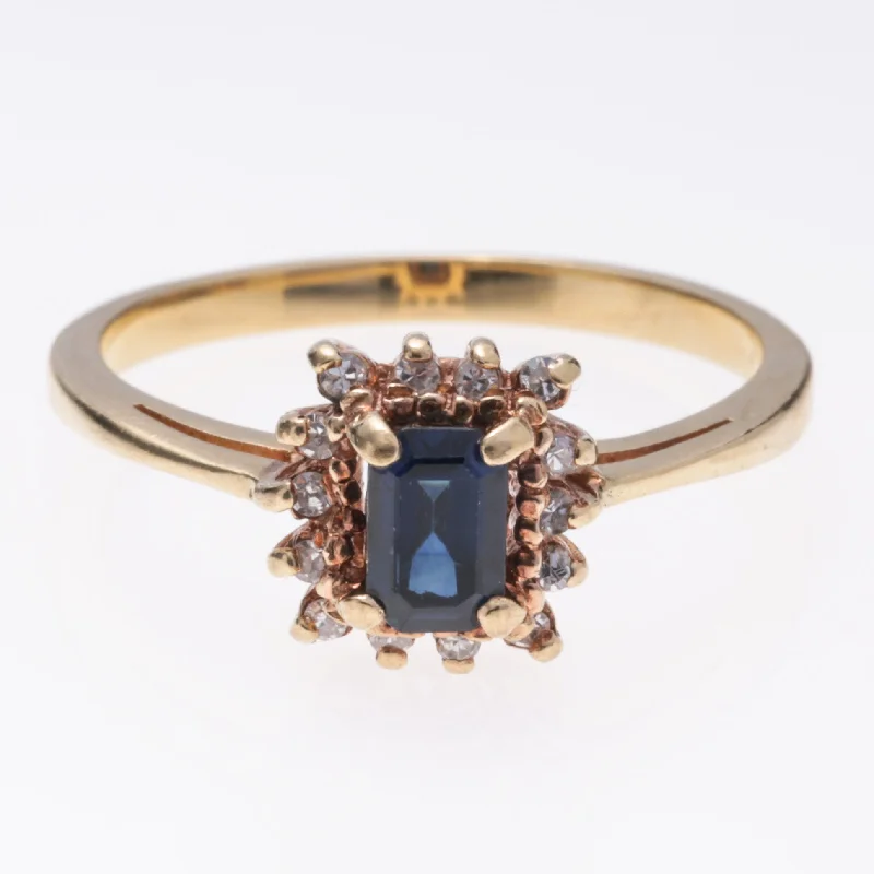 14k Yellow Gold Sapphire and Diamond Ring | 0.67ct, 0.18ctw | SZ 8.5