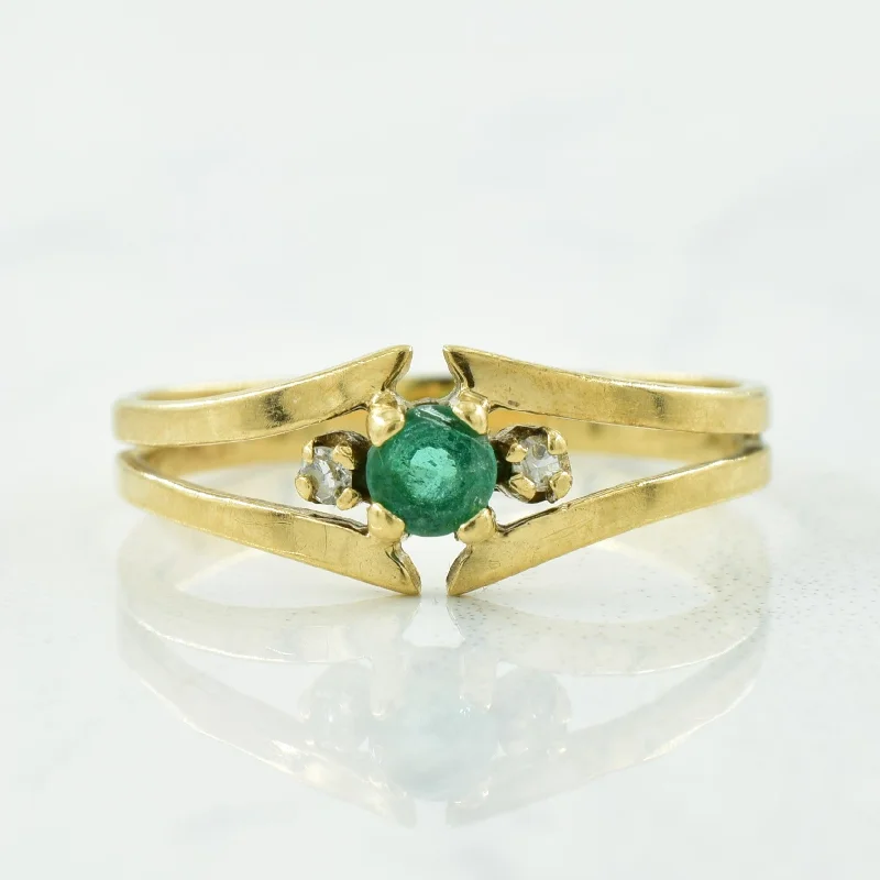 Emerald & Diamond Ring | 0.13ct, 0.02ctw | SZ 4.75 |