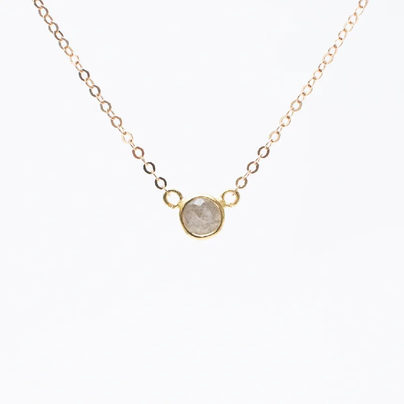 Gold Labradorite Comini Circle Stone Necklace