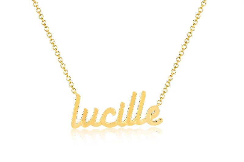 Gold Script Name Necklace