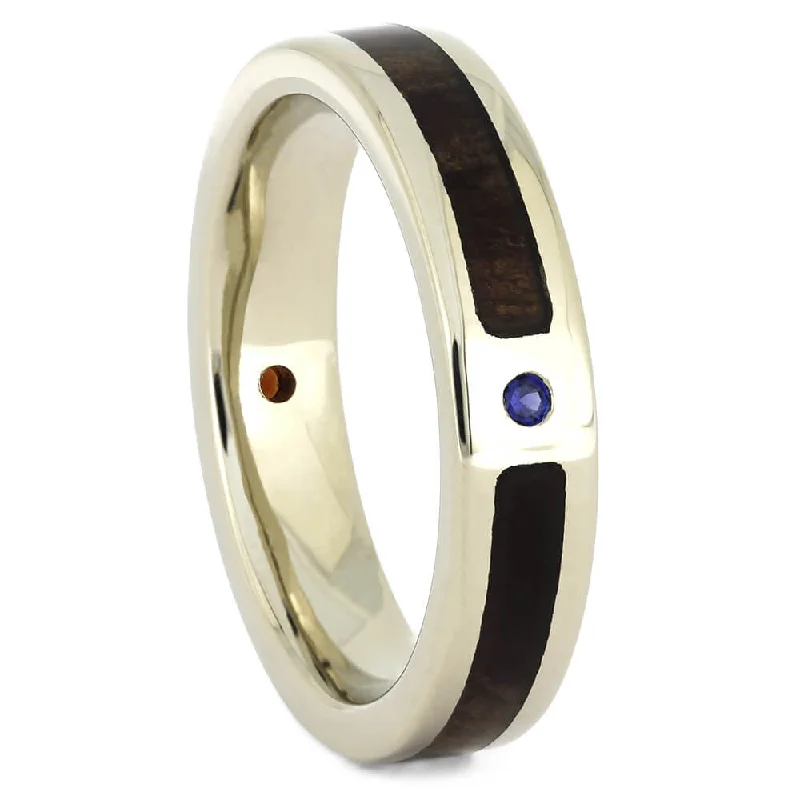 Garnet Wedding Band for Women with Redwood