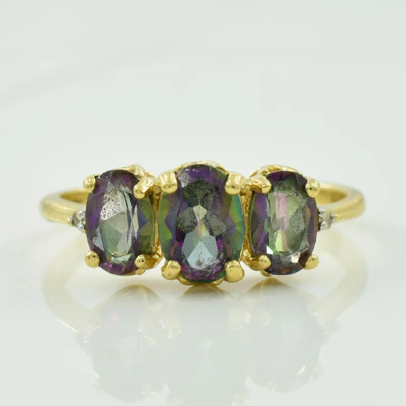 Mystic Topaz & Diamond Ring | 1.75ctw, 0.01ctw | SZ 8 |