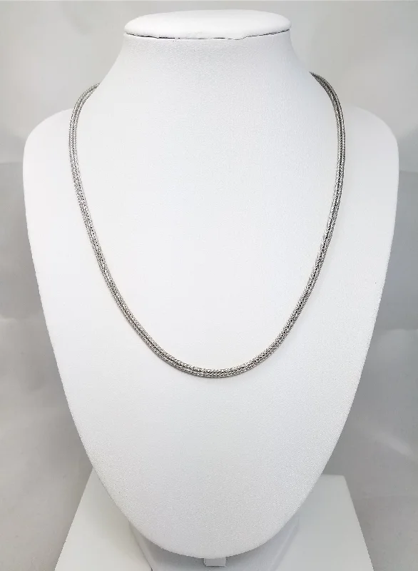 18" 14k White Gold Round Mesh Necklaces