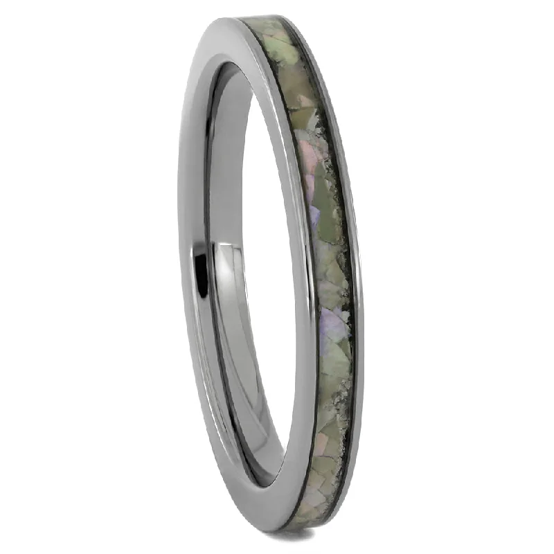 Women's Abalone Ring in Titanium