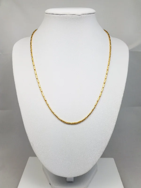 Special 23k Yellow Gold Hollow Baht Link 18" Necklace