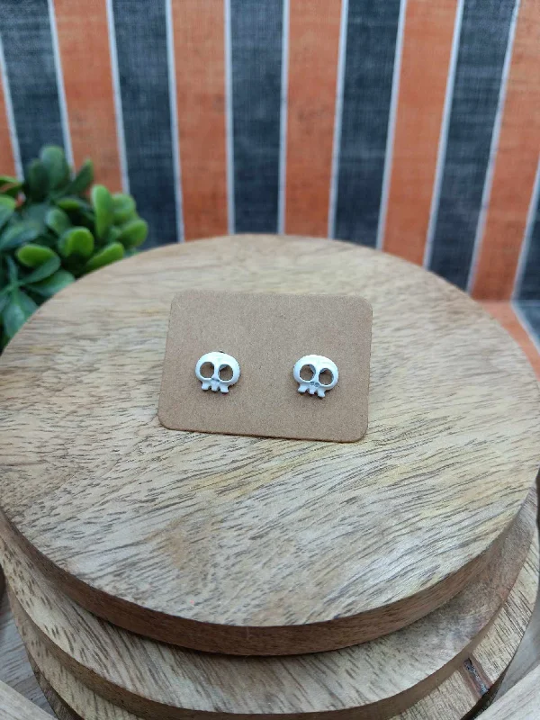 White Skull Earrings