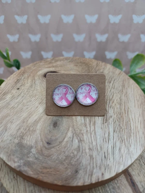 Pink Ribbon Earrings