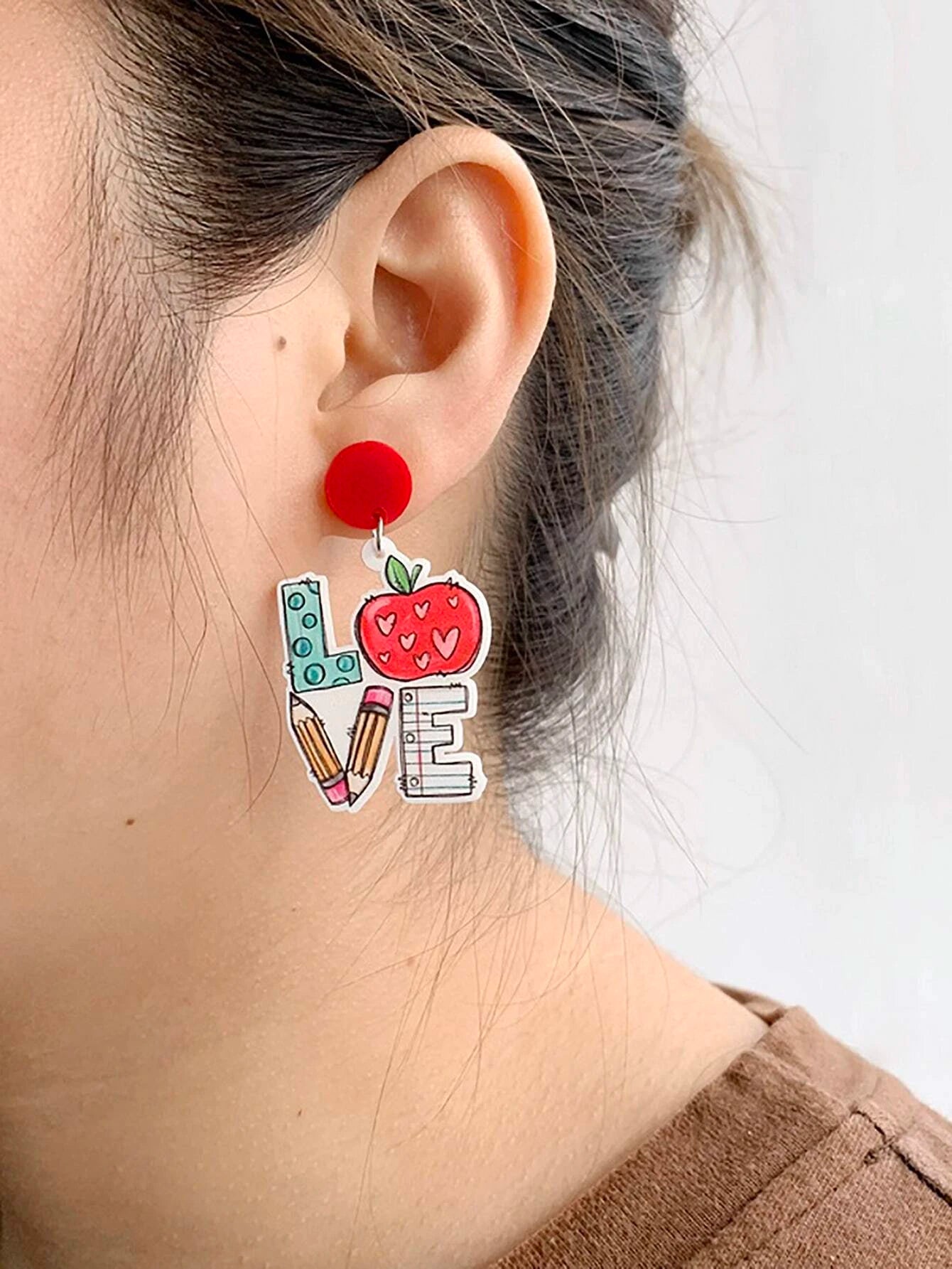 Love Teacher Post Back Earrings