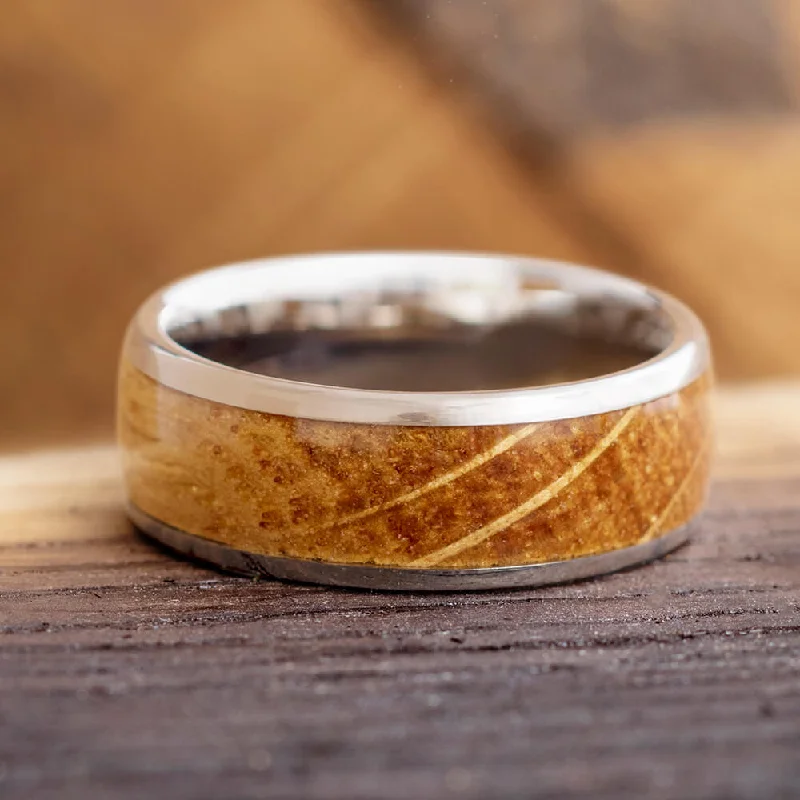 Whiskey Oak Wood Men's Wedding Band