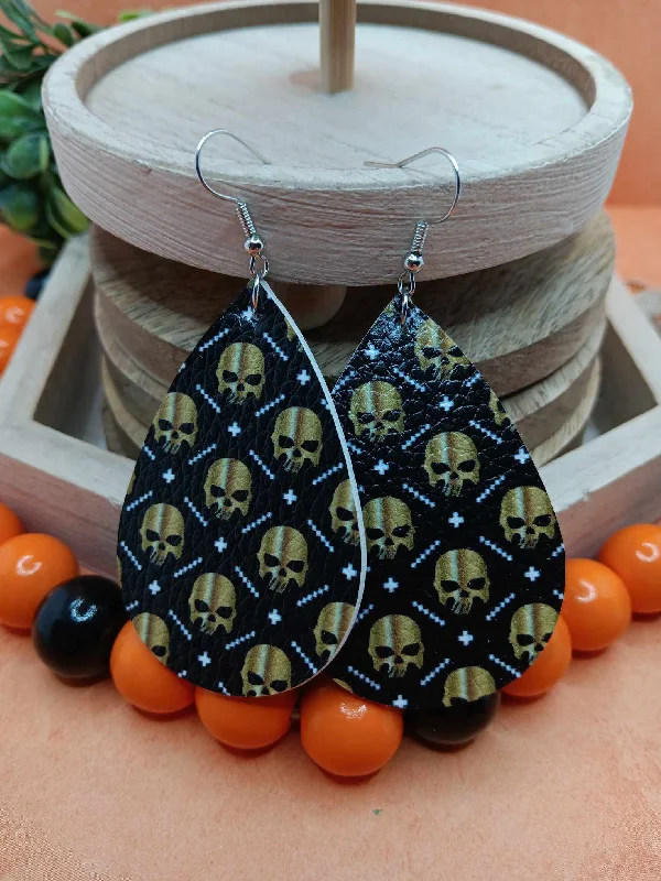 Black & Gold Skeleton Earrings