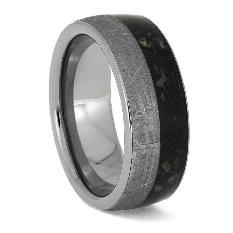 Black and Silver Titanium Ring