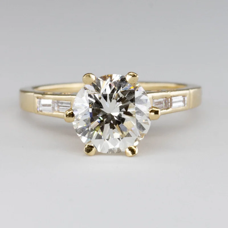 Solitaire with Accents Diamond Engagement Ring | 1.99ctw SI1/SI2 G/H | SZ 5.75 |