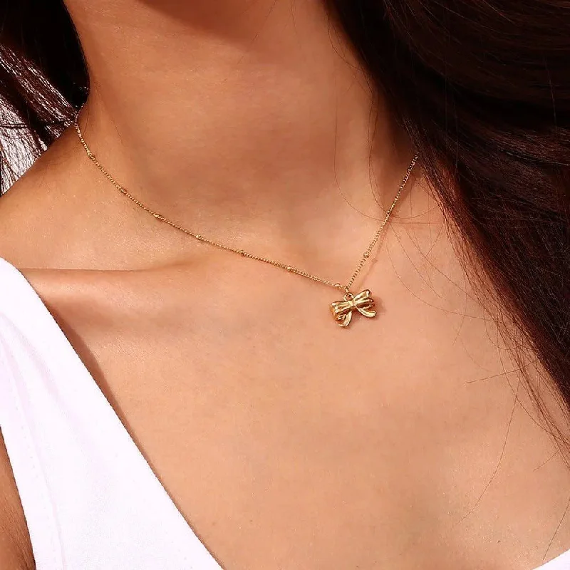 18k Gold Bow Necklace –  Women’s Jewellery for Special Occasions