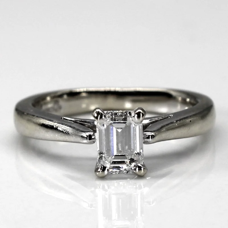 Solitaire Emerald Cut Diamond Ring | 0.65ct VS1 G | SZ 4.75 |