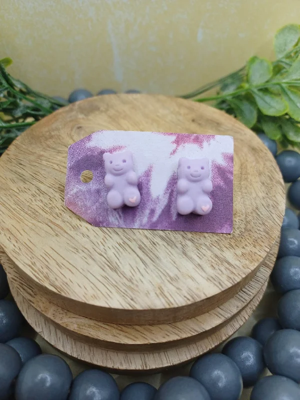 Purple Bear Earrings