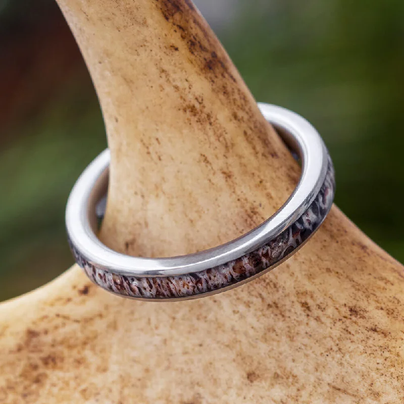 Thin Deer Antler Women's Wedding Ring