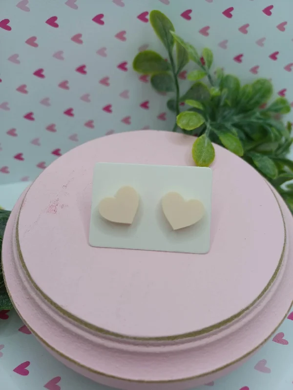 Peach Pastel Heart Earrings