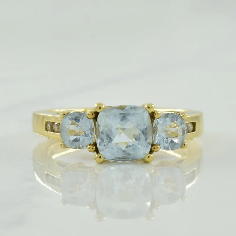 Aquamarine & Diamond Ring | 1.50ctw, 0.04ctw | SZ 6.5 |