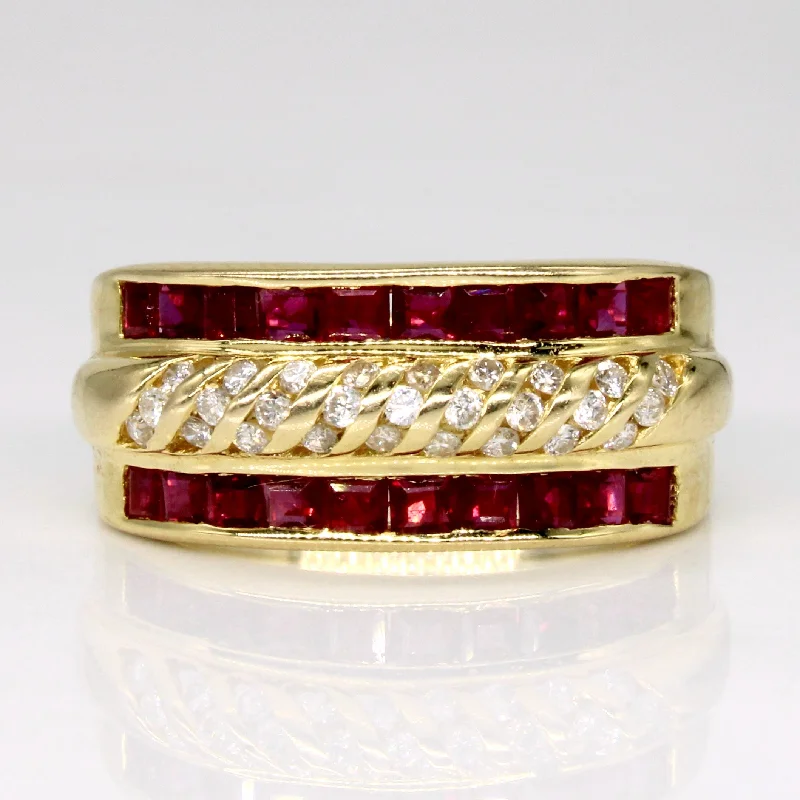 Ruby & Diamond Ring | 1.00ctw, 0.22ctw | SZ 7 |