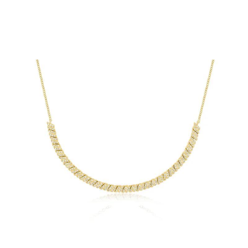 Diamond Twist Segment Necklace